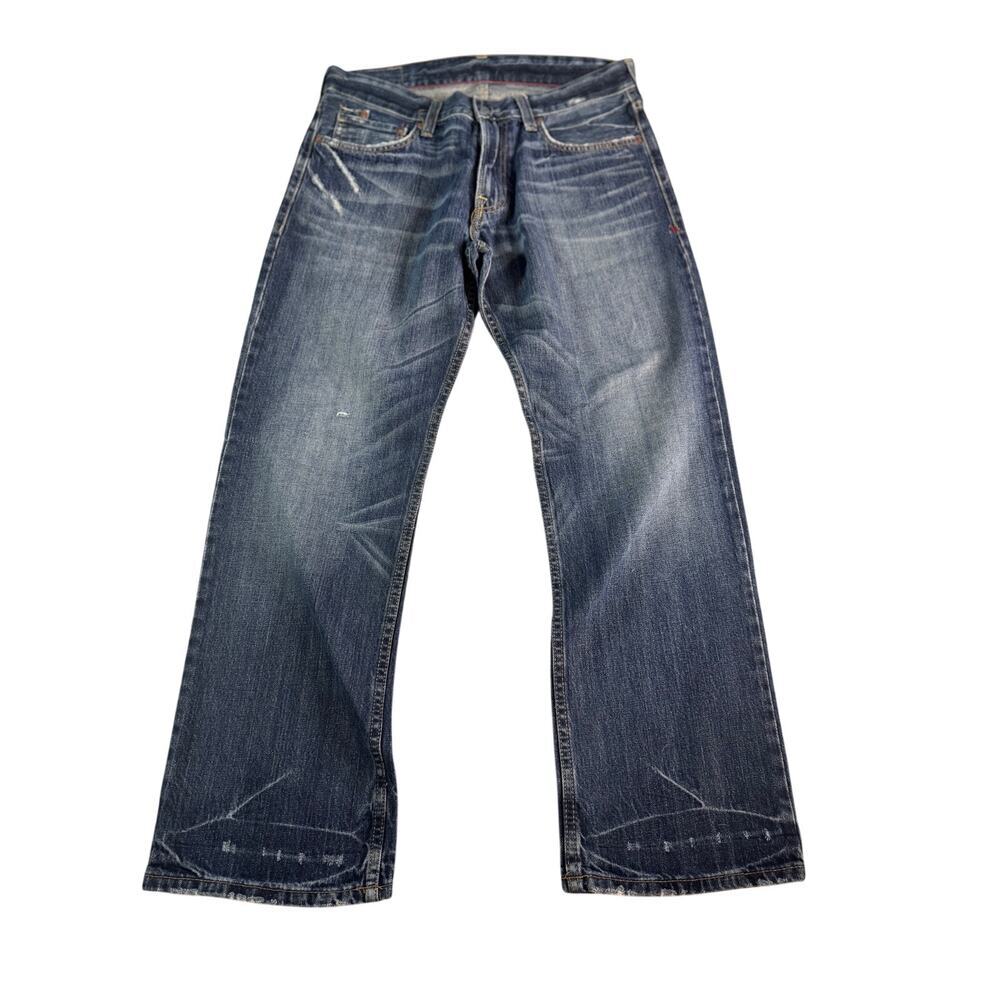 American Eagle Slim Straight Jeans Men's 33x30 Dark Wash 100% Cotton Distressed